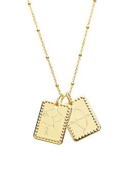 商品14K Goldplated Zodiac Tag Necklace图片