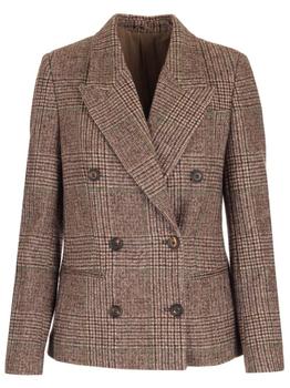 brunello cucinelli jacket, Brunello Cucinelli | Brunello Cucinelli Double Breasted Checked Blazer商品图片 8.6折