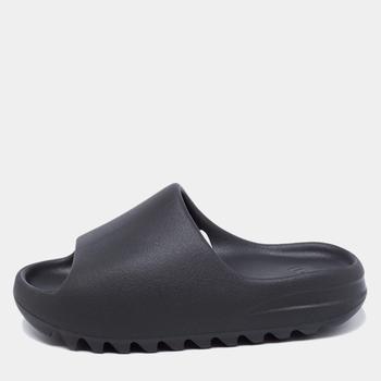 yeezy slide, YEEZY | Yeezy x adidas Black Rubber Onyx Flat Slides Size 38商品图片 