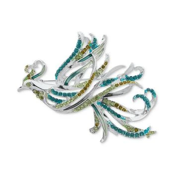 Anne Klein | Silver-Tone Mixed Color Pavé Flying Bird Pin,商家Macy's,价格¥145