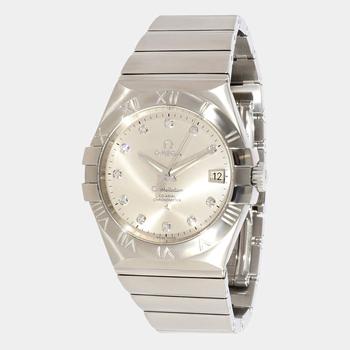 欧米茄星座怎么样, [二手商品] Omega | Omega Silver Diamonds Stainless Steel Constellation 123.10.38.21.52.001 Men's Wristwatch 38 mm商品图片 5.3折