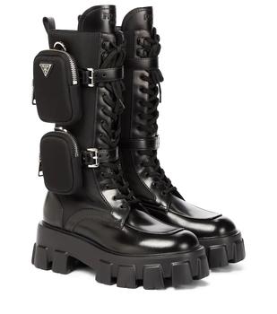 推荐Monolith leather knee-high boots商品