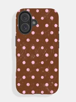 Skinnydip London | Pink And Brown Painted Polka Dot Ultra Protective iPhone Case,商家Skinnydip,价格¥291