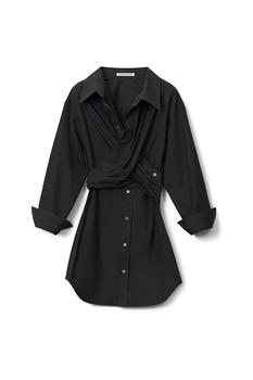 product CROSS DRAPE SHIRTDRESS IN COMPACT COTTON image