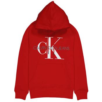 Calvin Klein | Calvin Klein Mens Red Monogram Hoodie, Size Small商品图片,