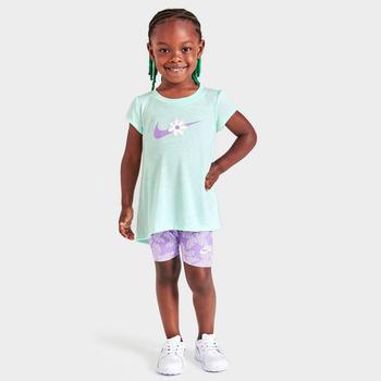 推荐Girls' Toddler Nike Daisy T-Shirt and Bike Shorts Set商品