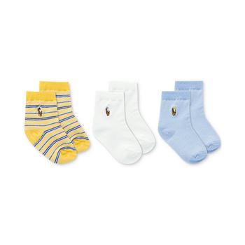 商品Baby Boys Oxford Stripe Crew Socks, 3-Pack图片