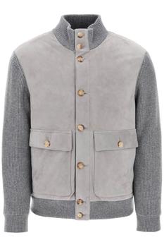 商品Hybrid jacket in leather and cashmere图片