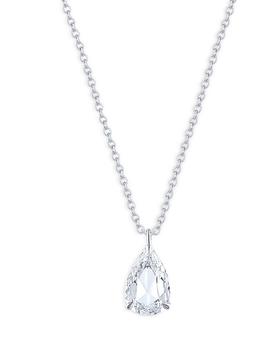 商品Rose Cut Diamond Pear Shaped Pendant Necklace in 18K White Gold, 0.50 ct. t.w图片