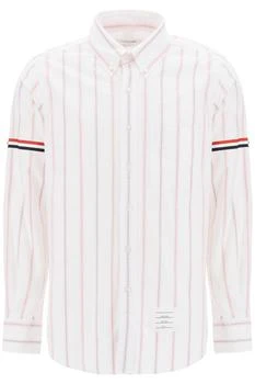推荐Thom browne striped oxford button-down shirt with armbands商品