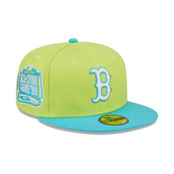 时尚mlb羽绒服男装, New Era | Men's Green Boston Red Sox 1999 MLB All-Star Game Cyber Vice 59FIFTY Fitted Hat商品图片 