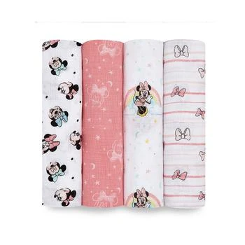 aden + anais | Baby Girls Minnie Swaddle Blankets, Pack of 4 
