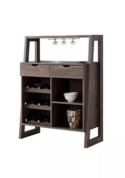 商品Stylish Wooden Wine Cabinet with Sled Legs and Spacious Storage, Brown图片