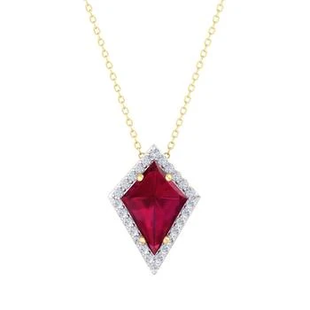 SSELECTS | 1 3/4 Carat Kite Shape Ruby And Diamond Necklace In 14k Yellow Gold,商家Premium Outlets,价格¥2443