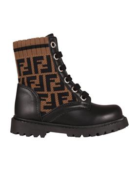 Fendi | Black Boots For Kids With Double Ff商品图片,