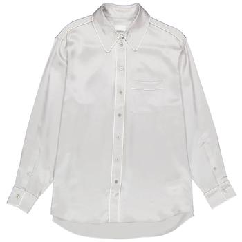 burberry衬衫, Burberry | Ladies Light Pebble Grey Silk Satin Shirt商品图片 6.9折