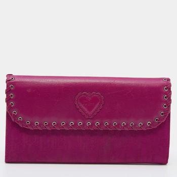 [二手商品] Dior | Dior Pink Oblique Canvas and Leather Trim Flap Continental Wallet商品图片,9.1折, 满1件减$100, 满减