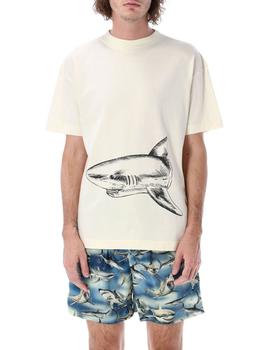 商品Palm Angels | Palm Angels Broken Shark Classic T-Shirt,商家Cettire,价格¥1882图片