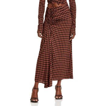 A.L.C., A.L.C. | A.L.C. Womens Orly Plaid Drawstring Maxi Skirt商品图片 2.5折