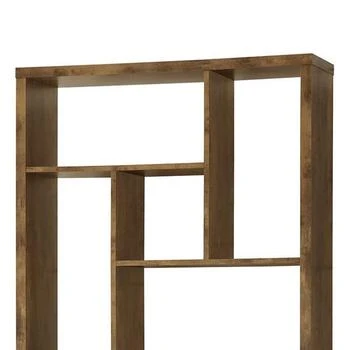 FurnizzeMe | Metal and Wood Modern Style Bookcase with Multiple Shelves, Brown,商家Premium Outlets,价格¥5659