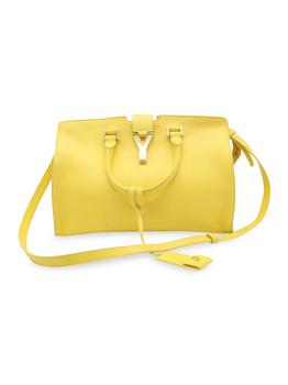 推荐Saint Laurent Paris Cabas Chyc Tote Bag In Yellow Leather商品