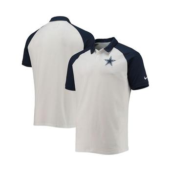 NIKE | Men's White Dallas Cowboys Performance Tri-Blend Raglan Polo Shirt商品图片,
