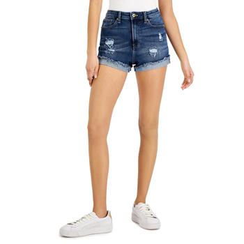 Celebrity Pink是什么牌子, Celebrity Pink | Juniors' 3" High-Rise Curvy Denim Shorts商品图片 4.6折×额外8折, 额外八折