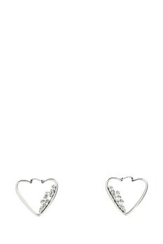 商品Saint Laurent Embellished Heart Hoop Earrings图片