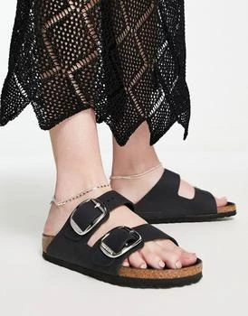 Birkenstock品牌, 商品女式 Arizona系列 大搭扣黑色皮革勃肯鞋, 价格¥1216