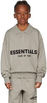 essentials长裤, Essentials | Kids Gray Logo Long Sleeve Polo商品图片 