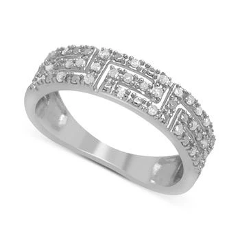 Macy's | Diamond Greek Key Ring (1/6 ct. t.w.) in Sterling Silver,商家Macy's,价格¥517