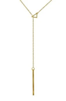 ADORNIA | 14K Yellow Gold Vermeil Brass Triangle Lariat Necklace,商家Nordstrom Rack,价格¥150