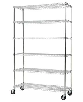 TRINITY | Basics 6-Tier Wire Shelving Rack Includes Wheels,商家Macy's,价格¥1753