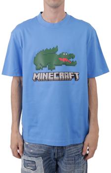 推荐x Minecraft Print Organic Cotton T-Shirt - Blue商品
