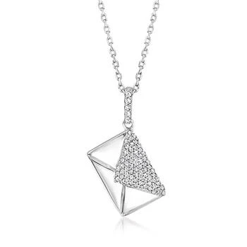 RS Pure | RS Pure by Ross-Simons Diamond Love Letter Pendant Necklace in Sterling Silver,商家Premium Outlets,价格¥812