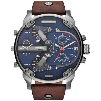 巴黎世家老爹鞋多少钱, Diesel | Men's Mr. Daddy 2.0 Brown Leather Strap Watch 66x57mm DZ7314商品图片 