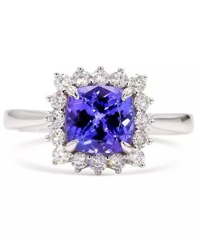 Macy's | Tanzanite (1-1/3 ct. t.w.) & Diamond (3/8 ct. t.w.) Halo Ring in 14k White Gold,商家Macy's,价格¥15268