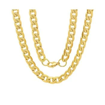 STEELTIME | Men's 18k gold Plated Stainless Steel Accented 10mm Figaro Chain Link 24" Necklaces,商家Macy's,价格¥357