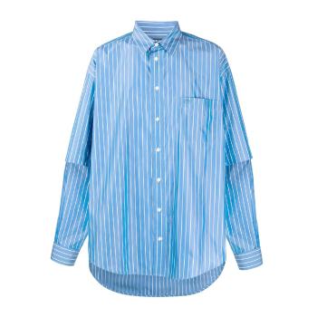 推荐Balenciaga 巴黎世家 男士蓝色条纹长袖衬衫 595219-TGM07-4640商品
