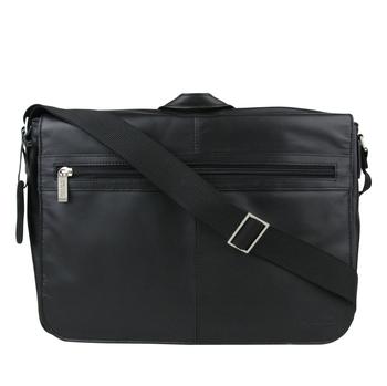 Kenneth Cole, Kenneth Cole | Kenneth Cole Men's Mess ing In Action Reaction Black Leather Messenger Bag 529505商品图片 5.5折