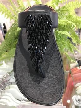 FitFlop | FitFlop Black Rumba Toe-Thong Sandals Dotique商品图片,