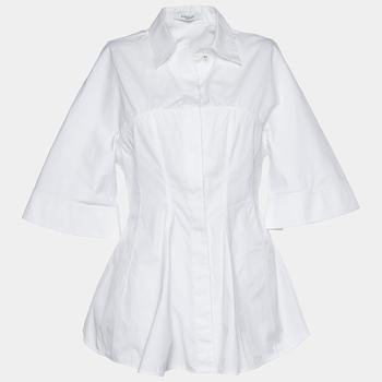 推荐Givenchy White Cotton Button Front Fitted Waist Shirt M商品