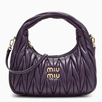 推荐Small Miu Wander purple matelassé bag商品