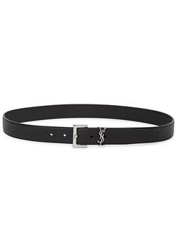 推荐Black monogrammed leather belt商品
