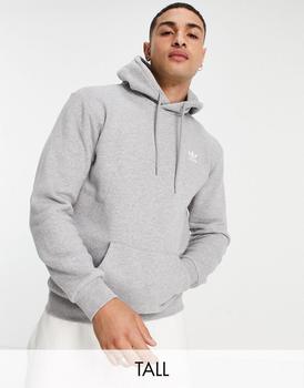 essentials hoodie, Adidas | adidas Originals Trefoil Essentials Tall logo hoodie in grey商品图片 