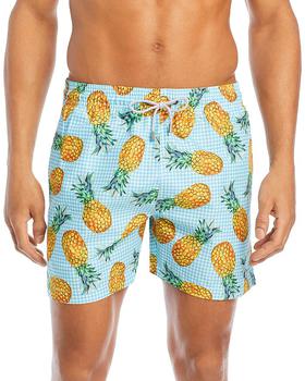 商品Trunks Surf & Swim | Sano Gingham Pineapple 5" Swim Trunks,商家Bloomingdale's,价格¥113图片