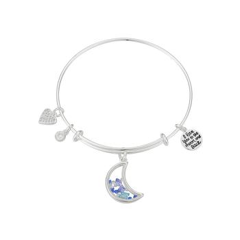 Unwritten | Fine Silver-Plated Shaker "I Love You to the Moon and Back" Multi Charm Bangle Bracelet商品图片,3.5折