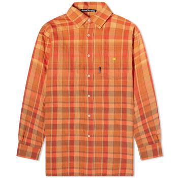 艾克妮衣服, Acne Studios | Acne Studios Sala Oversize Flannel Check Face Shirt商品图片 5.4折