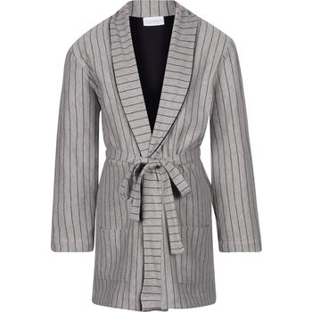 推荐Striped elegant bathrobe in grey商品