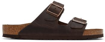 推荐Brown Oiled Leather Arizona Sandals商品